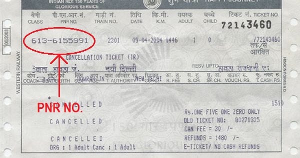 Counter train ticket
